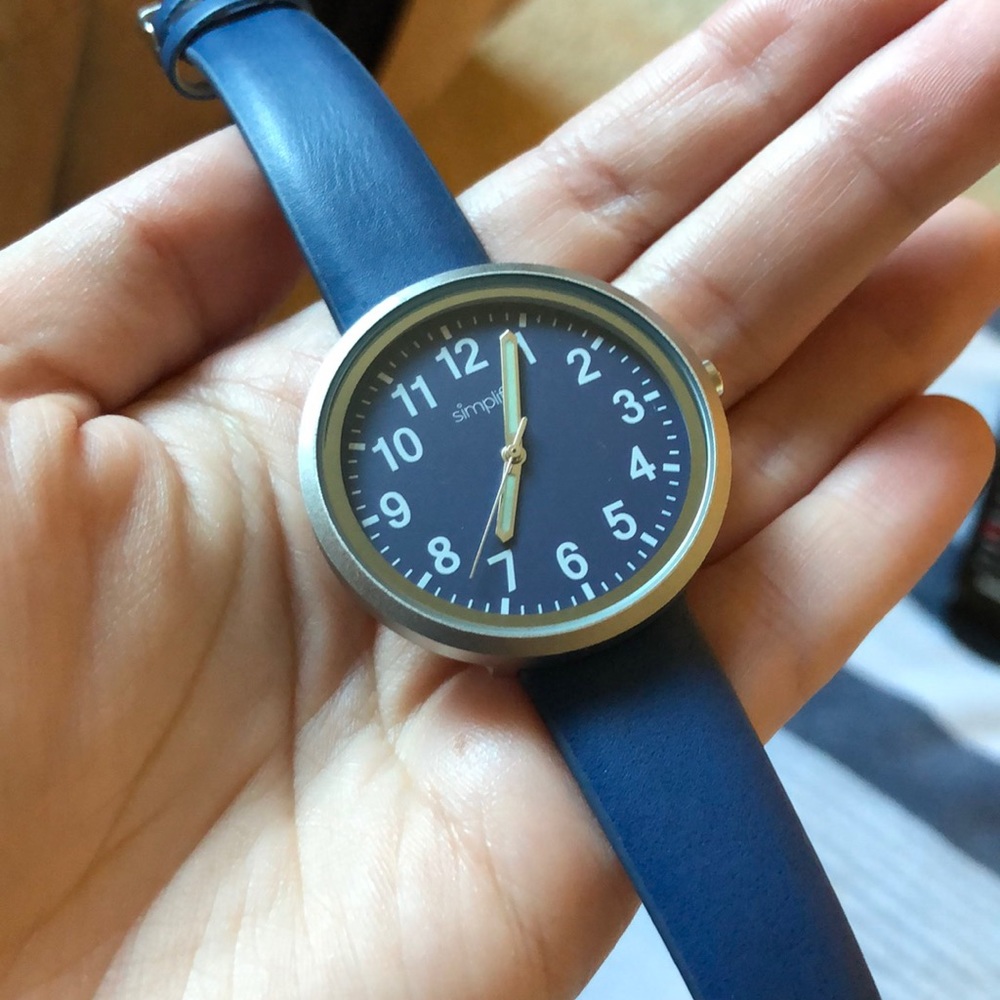 Simplify Blue leather watch